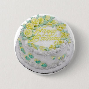 Badge Rond 5 Cm Joyeux gâteau d'anniversaire -Bouton-