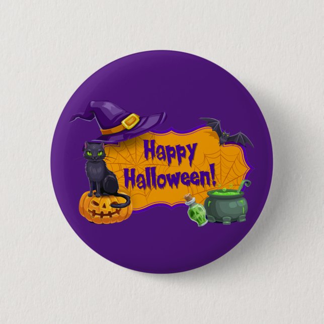 Badge Rond 5 Cm Joyeux Halloween (Devant)