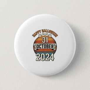 Badge Rond 5 Cm Joyeux Halloween 31 octobre dessin de fantôme vint