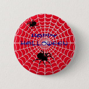 Badge Rond 5 Cm Joyeux Halloween Araignée Épinglette Bouton