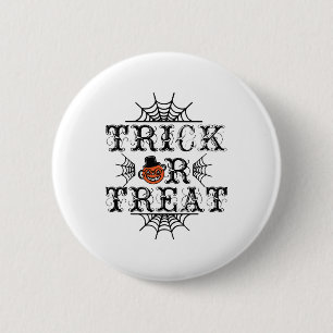 Badge Rond 5 Cm Joyeux Halloween chez les araignées Citrouilles