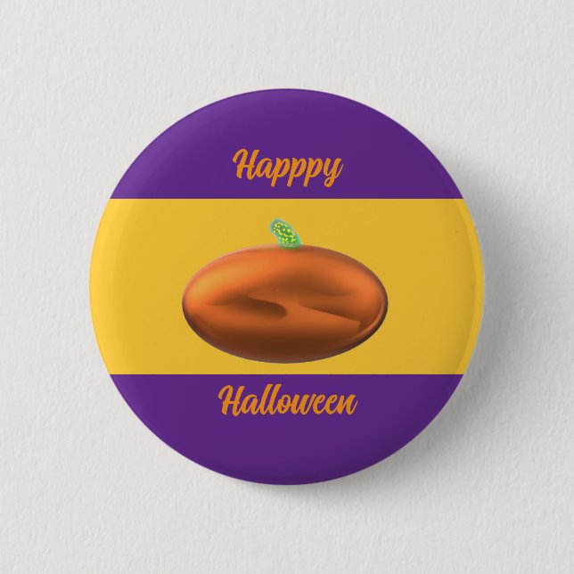 Badge Rond 5 Cm Joyeux Halloween Citrouille  (Devant)