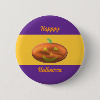 Badge Rond 5 Cm Joyeux Halloween Citrouille