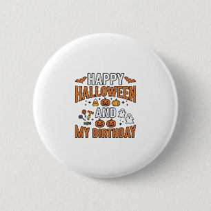 Badge Rond 5 Cm Joyeux Halloween Et Mon Anniversaire Design Vintag