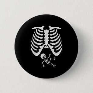 Badge Rond 5 Cm Joyeux Halloween Pregnant Baby Skeleton Mer Éffray