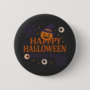 Badge Rond 5 Cm Joyeux Halloween Trick Or Treat Citrouille Sorcièr
