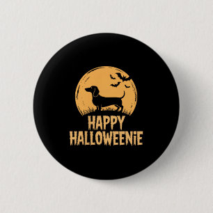 Badge Rond 5 Cm Joyeux Halloweenien Dachshund Sorcière Chauves-sou