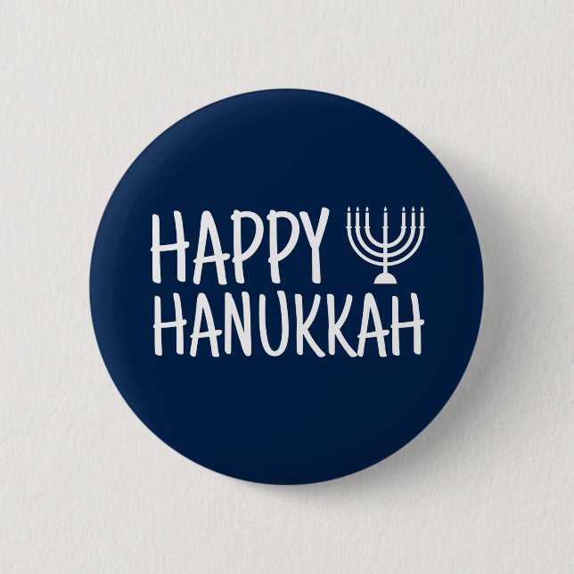 Badge Rond 5 Cm Joyeux Hanouka (Devant)