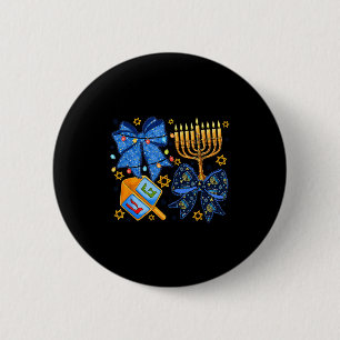 Badge Rond 5 Cm Joyeux Hanukkah Arc Menorah Dreidel Femmes Juives 