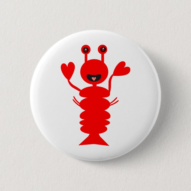 Badge Rond 5 Cm Joyeux homard (Devant)