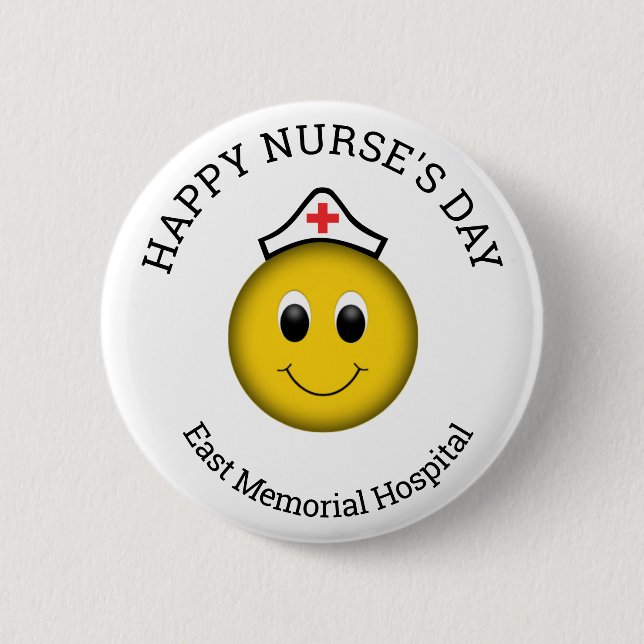 Badge Rond 5 Cm Joyeux infirmier's Day Hospital Nom Pinback bouton (Devant)