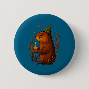 Badge Rond 5 Cm Joyeux jour de la marmotte vacances drôle d'annive