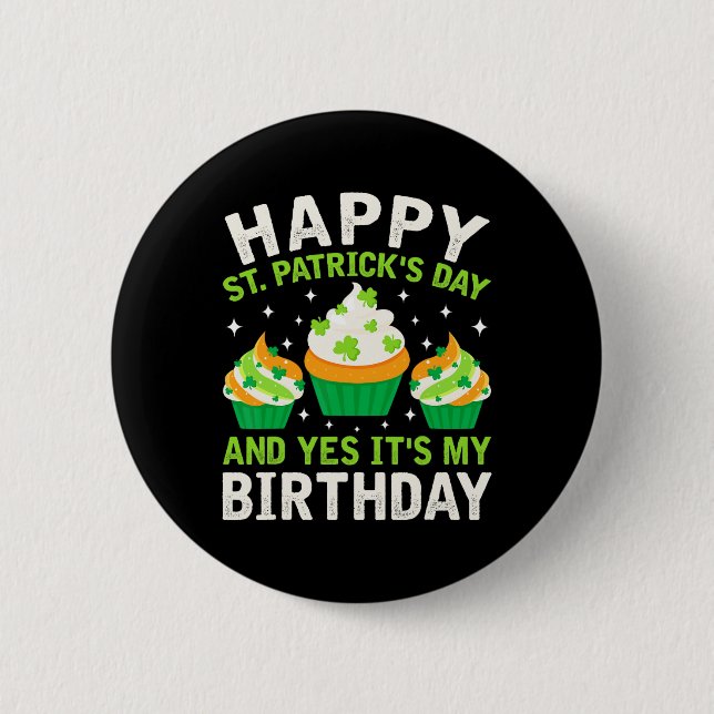 Badge Rond 5 Cm Joyeux Jour de la Saint Patrick Anniversaire Saint (Devant)