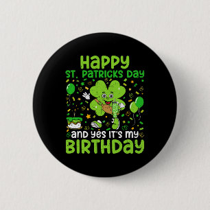 Badge Rond 5 Cm Joyeux Jour de la Saint Patrick Anniversaire Shamr