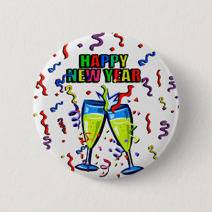 Badge Rond 5 Cm Joyeux Jour de l'An_ Bouton_par Elenne