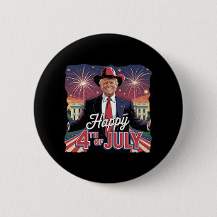 Badge Rond 5 Cm Joyeux Jour de l'indépendance 4 juillet Trump