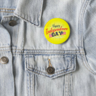 Badge Rond 5 Cm Joyeux Jour de l'Indépendance - Cadeau 14 juillet