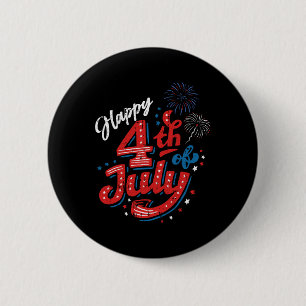Badge Rond 5 Cm Joyeux Jour de l'Indépendance Cool Patriotique