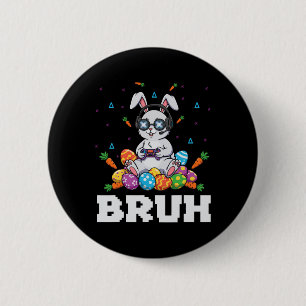 Badge Rond 5 Cm Joyeux jour de Pâques Lapin Œuf Jeux vidéo Enfants