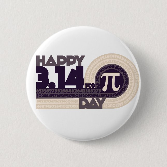 Badge Rond 5 Cm Joyeux Jour de pi (Devant)