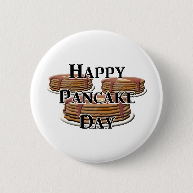 Badge Rond 5 Cm Joyeux Jour des Crêpes (Devant)