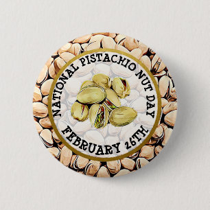 Badge Rond 5 Cm Joyeux Jour des noix de Pistache Février 26e Bouto