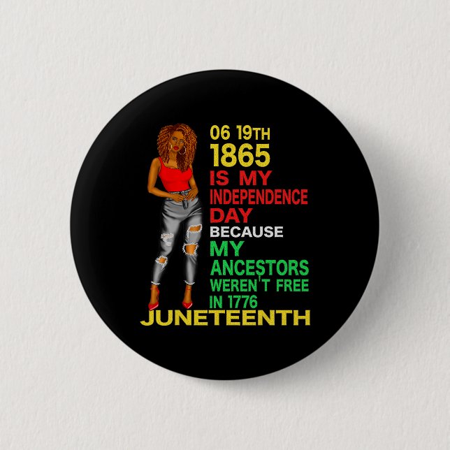 Badge Rond 5 Cm Joyeux JunetDix Est Ma Fête De L'Indépendance Libr (Devant)