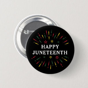 Badge Rond 5 Cm Joyeux Juneteenth Célérez la Journée de l'Indépend