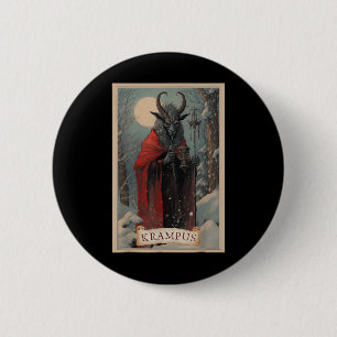 Badge Rond 5 Cm Joyeux Krampus Horreur Noël Doux moche mal P