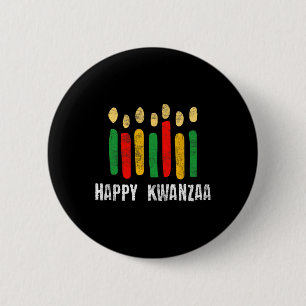 Badge Rond 5 Cm Joyeux Kwanzaa Kinara Sept Bougies Principes De K