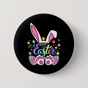 Badge Rond 5 Cm Joyeux lapin lapin de Pâques face drôle Jour de Pâ