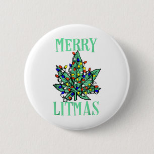 Badge Rond 5 Cm Joyeux litmas feuille de noël arbre lumières marij