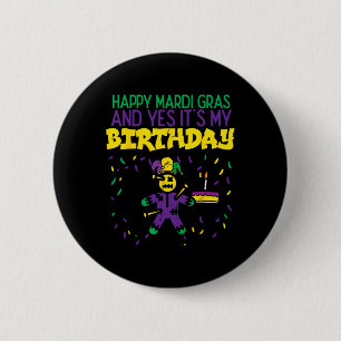 Badge Rond 5 Cm Joyeux Mardi Gras Oui Mon anniversaire Anniversair