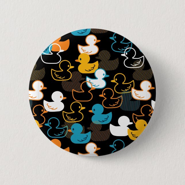 Badge Rond 5 Cm Joyeux Motif nager une patte de canards (Devant)