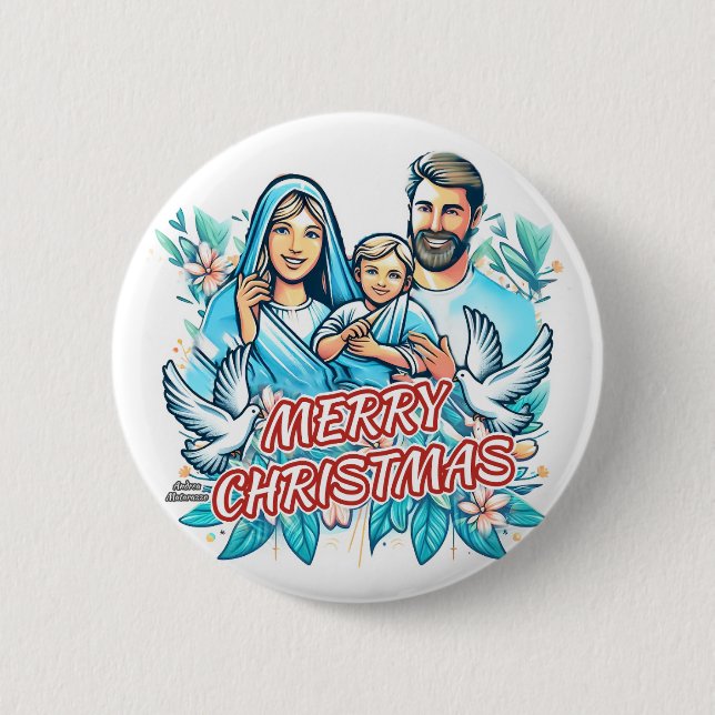 Badge Rond 5 Cm Joyeux Noël (Devant)