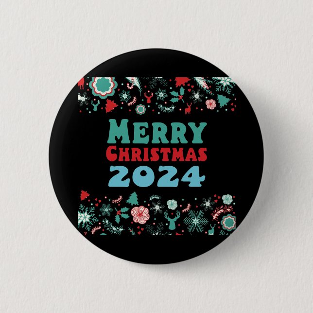 Badge Rond 5 Cm Joyeux Noël 2024 (Devant)