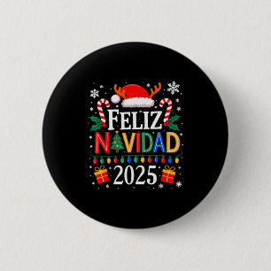 Badge Rond 5 Cm Joyeux Noël 2025 Famille Correspondante Espagnol N