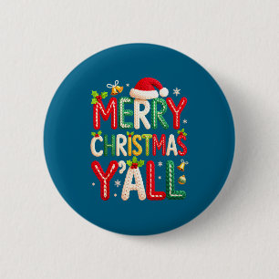 Badge Rond 5 Cm Joyeux Noël à tous Santa Crochet Tricot Courte