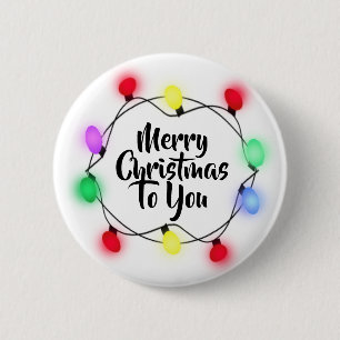 Badge Rond 5 Cm Joyeux Noël à vous Lumières de Noël Vacances