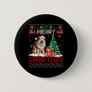 Badge Rond 5 Cm Joyeux Noël Alaskan Malamute Amoureux des chiens U