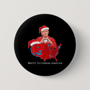 Badge Rond 5 Cm Joyeux Noël Amérique Donald Trump Couverture Noël