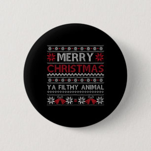 Badge Rond 5 Cm Joyeux Noël Animal Immonde Ya Style Moche Noël