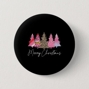 Badge Rond 5 Cm Joyeux Noël Arbre rose Noël Joyeux Noël Ho