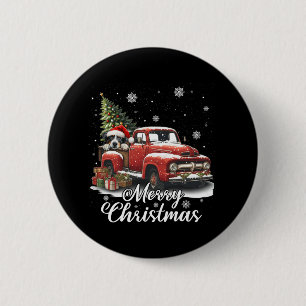 Badge Rond 5 Cm Joyeux Noël Australien Berger Chien chevauchant Ro