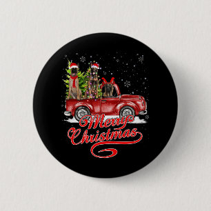 Badge Rond 5 Cm Joyeux Noël Belge Malinois Père Noël Reindeer Re