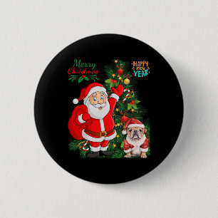 Badge Rond 5 Cm Joyeux Noël Bonne année Père Noël Français