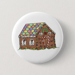 Badge Rond 5 Cm Joyeux Noël Candy Gingerpain Maison de vacances
