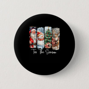 Badge Rond 5 Cm Joyeux Noël C'est La Saison Père Noël Bonhomme de 