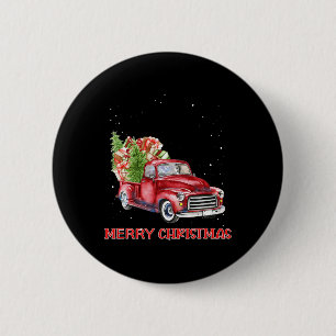 Badge Rond 5 Cm Joyeux Noël Clic Rouge Camion Arbre Famille Noël