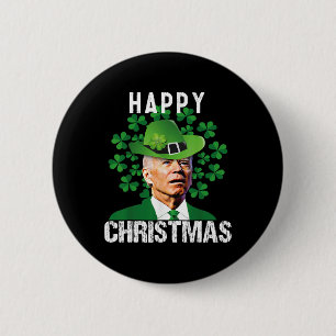 Badge Rond 5 Cm Joyeux Noël Confus Drôle Joe Biden St Patric